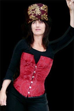Barbara Longva modeling her creations